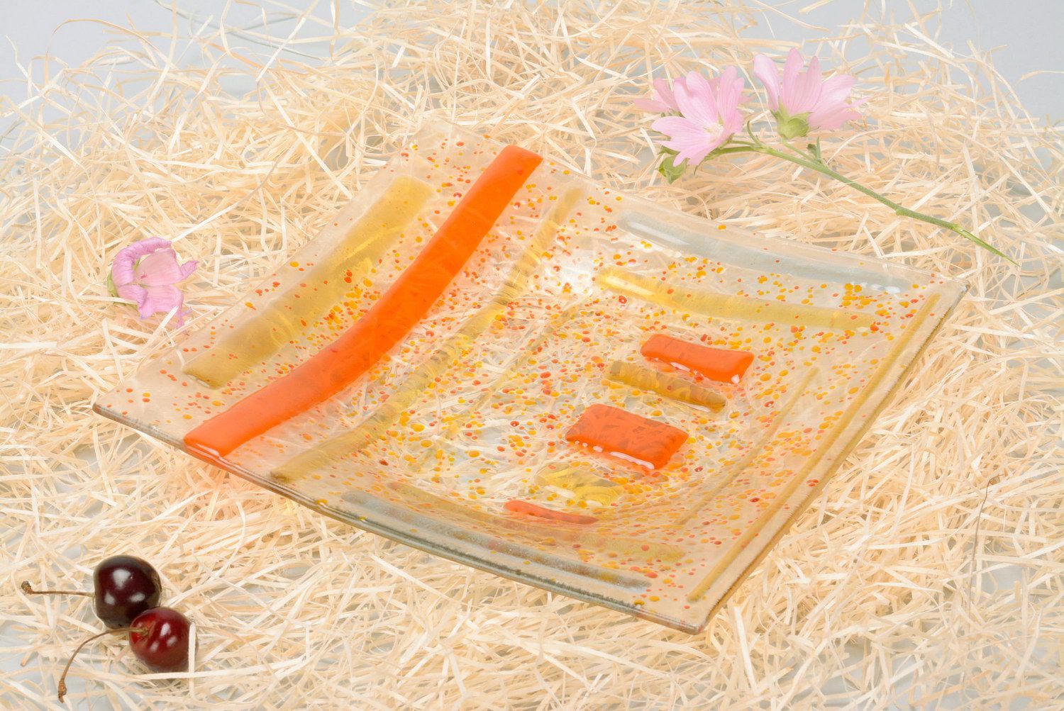 Platte aus Fusing-Glas Sonnen-Chips foto 5