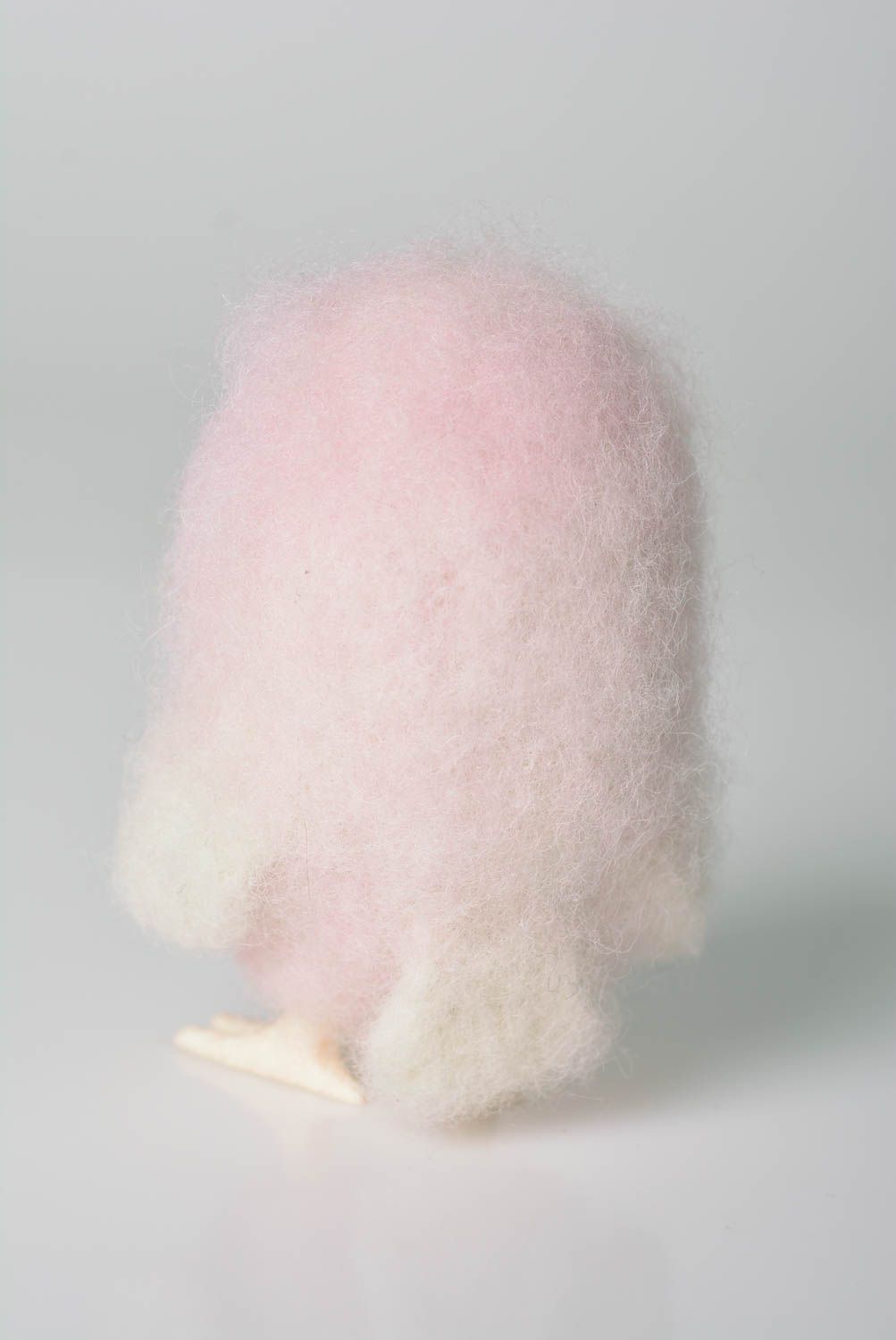 Интерьерная игрушка сова игрушка ручной работы мягкая игрушка из шерсти розовая фото 5