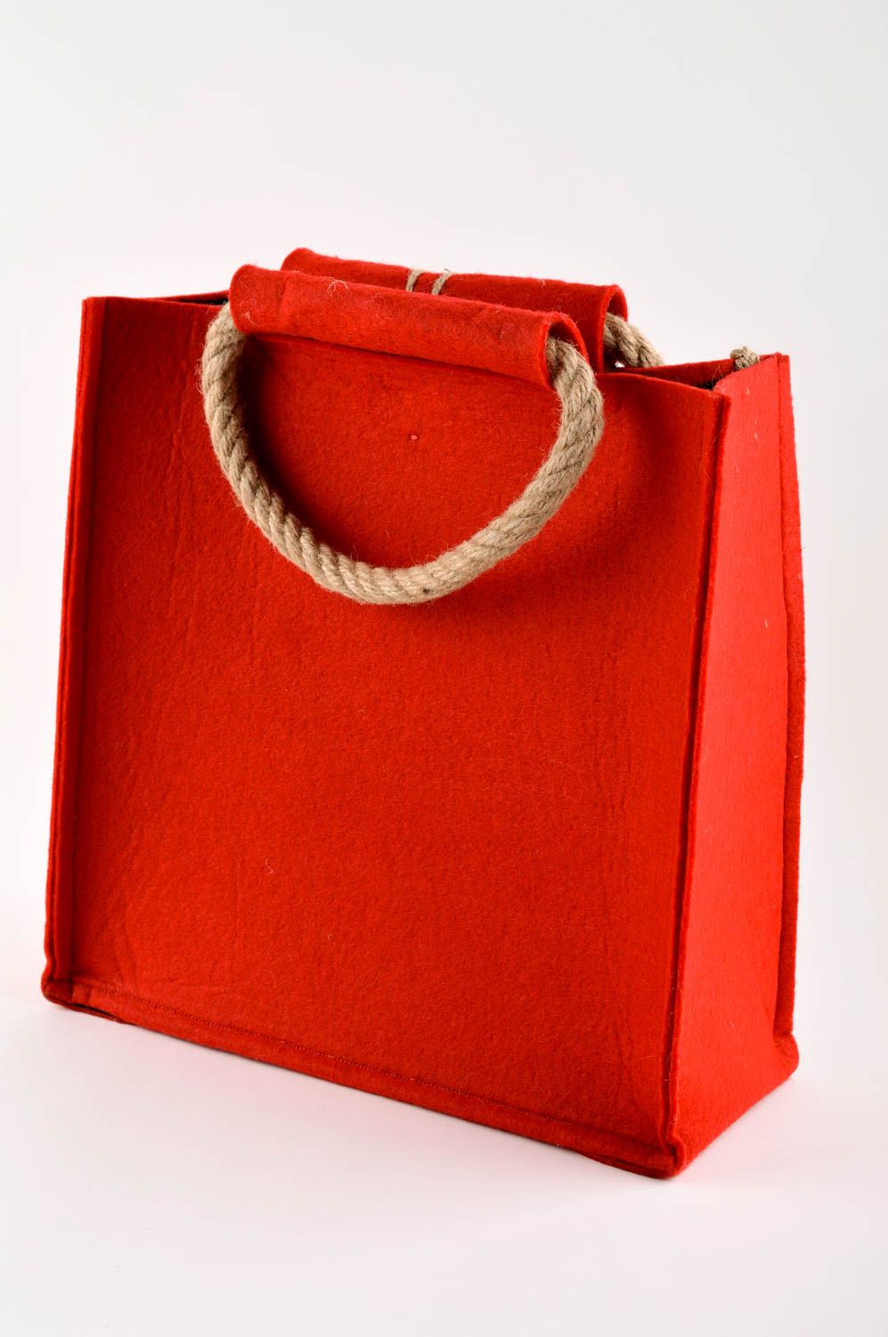 Handgefertigte Frauen Tasche schöne Stoff Tragetasche Damen Accessoire in Rot foto 2
