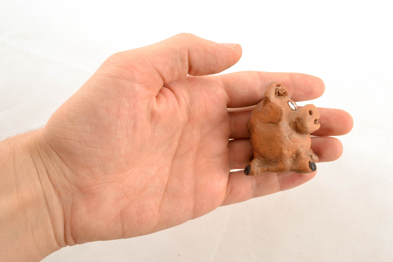 Handmade clay statuette of cow photo 1