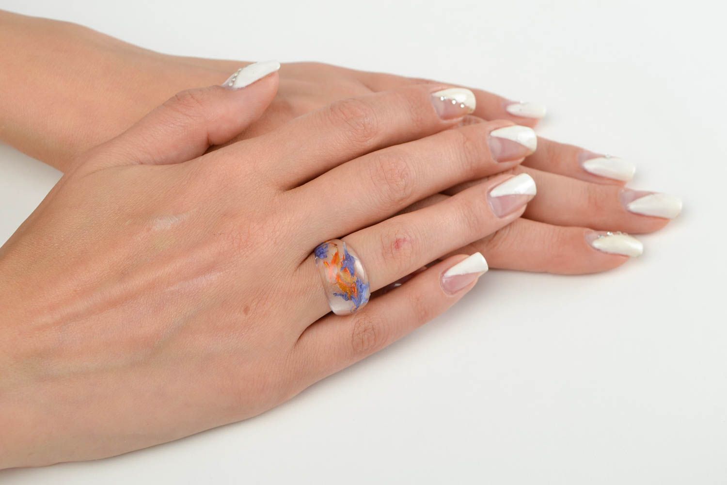 Элегантное кольцо ручной работы кольцо с цветами авторское модное кольцо  фото 2
