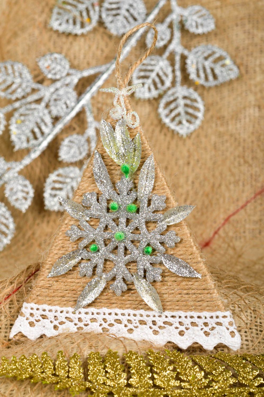 Decoración navideña artesanal elemento decorativo regalo original Abeto foto 1