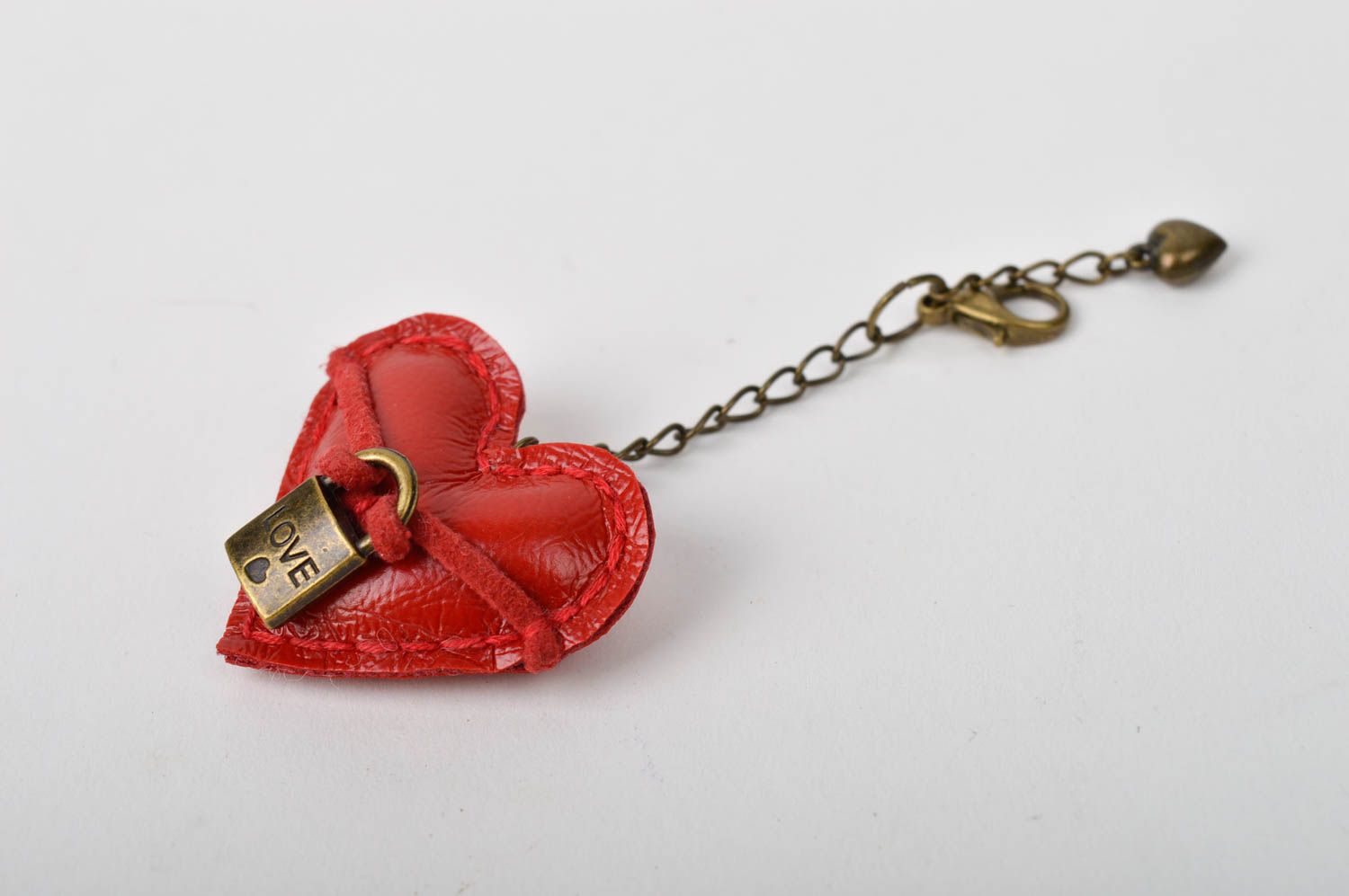 Llavero artesanal con forma de corazón accesorio decorativo regalo original foto 3