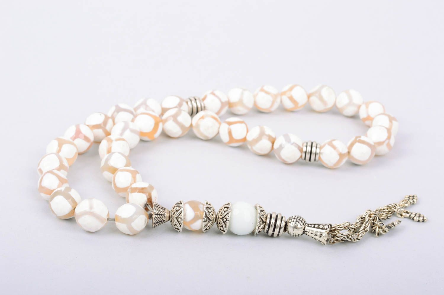 Handmade rosary beads unusual prayer attribute rosary with natural stones photo 1