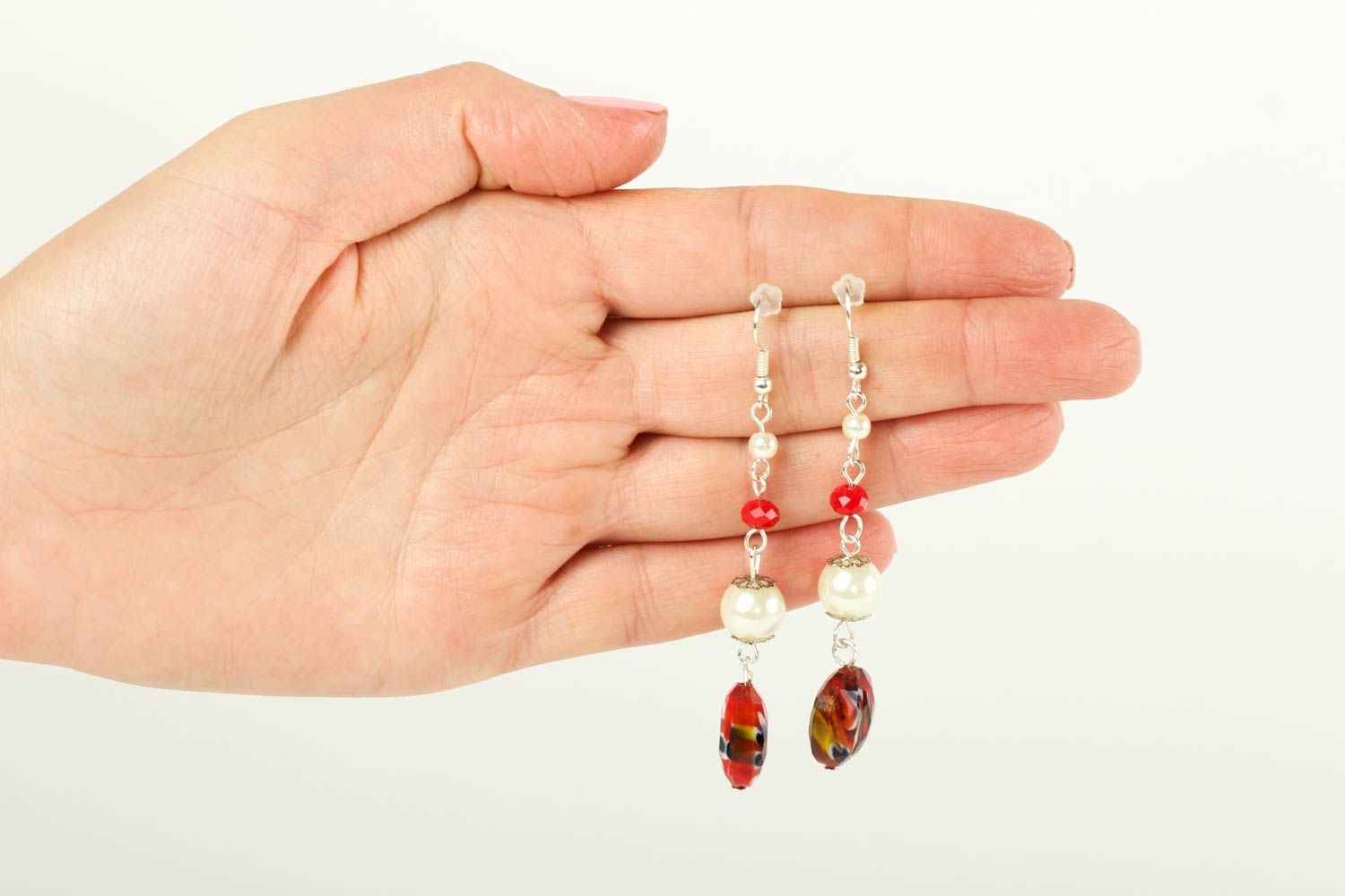 Handmade beaded earrings stylish accessories long earrings with charms photo 5