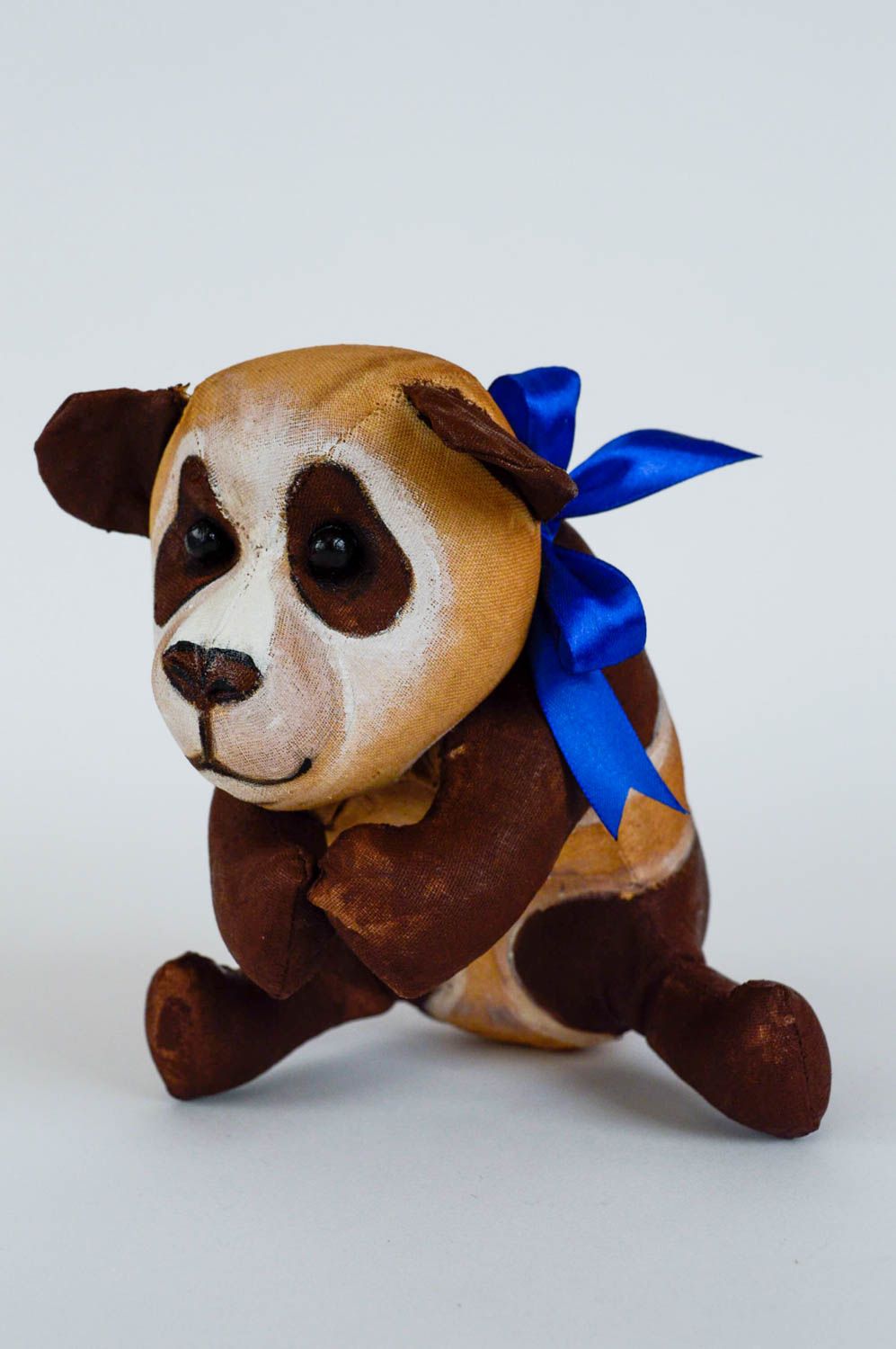 Мягкая игрушка панда из ткани ароматизированная с росписью ручной работы фото 4