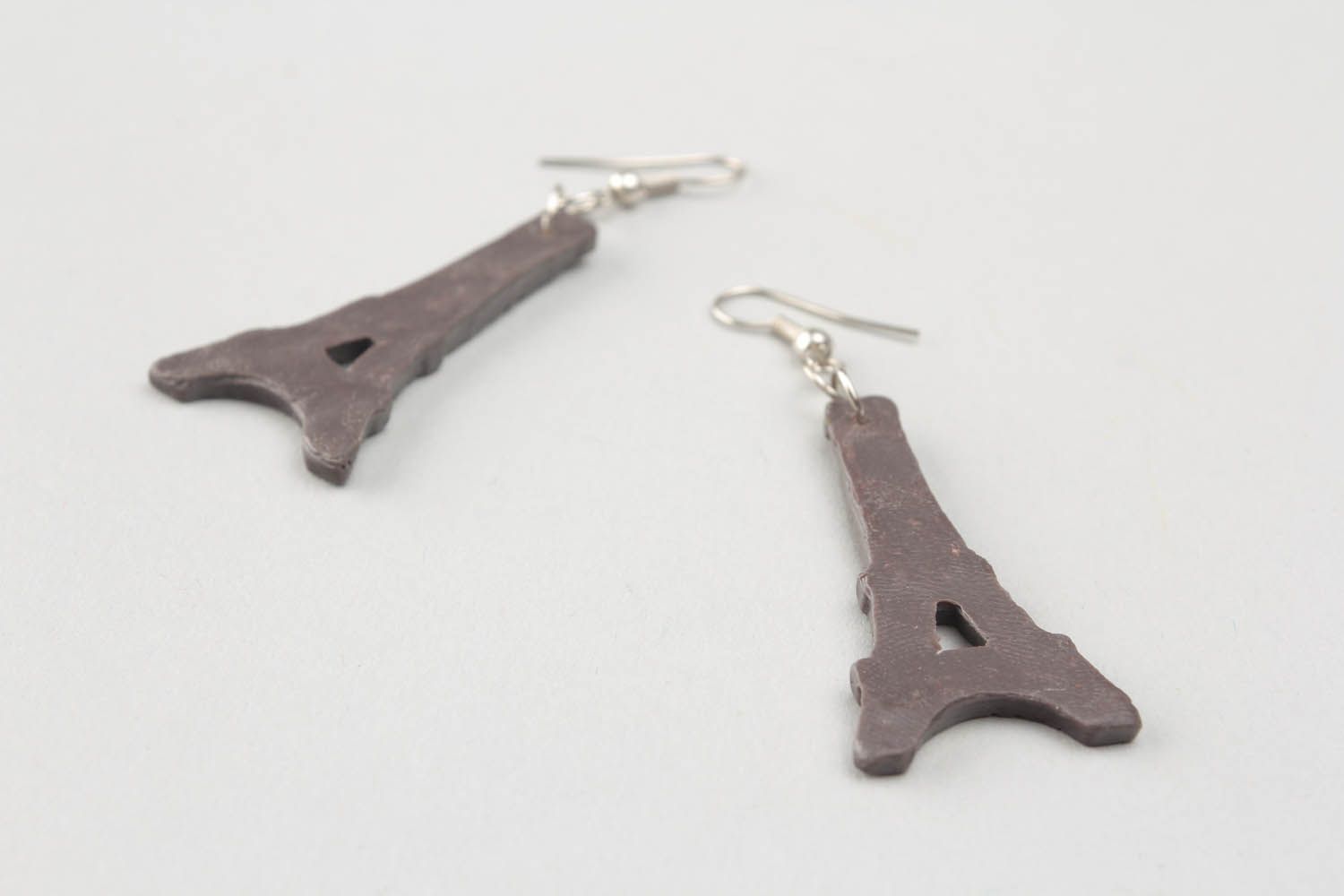 Earrings made ​​of polymer clay Eiffel Tower photo 2