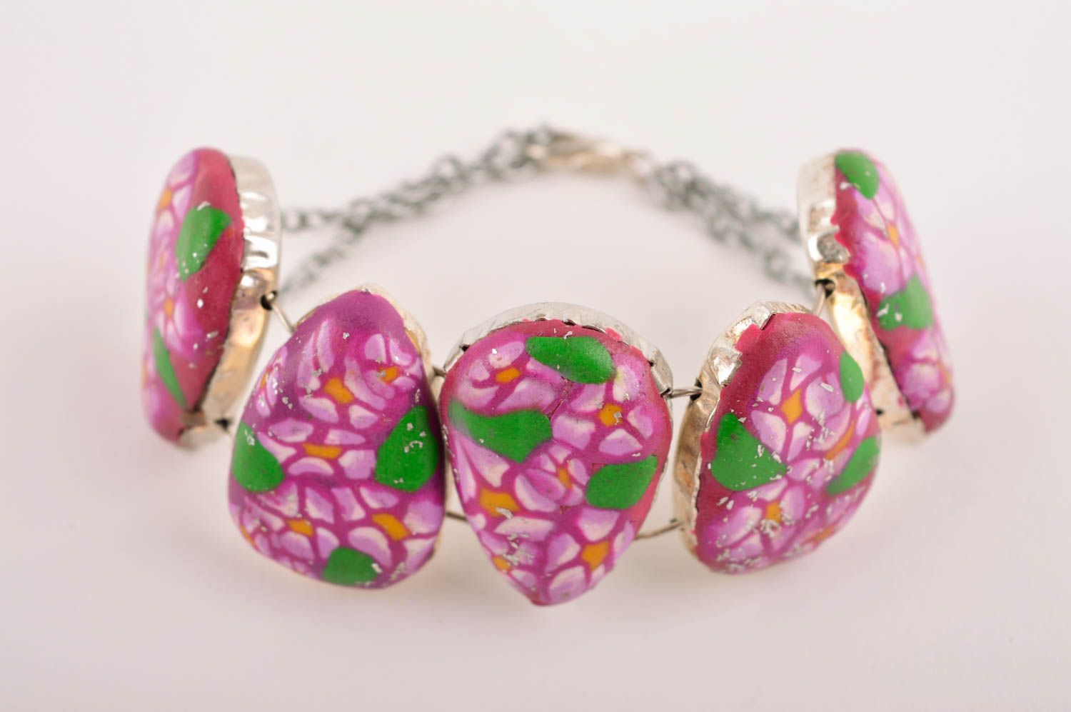 Handmade clay bracelet clay accessory unusual gift for girl designer jewelry photo 4