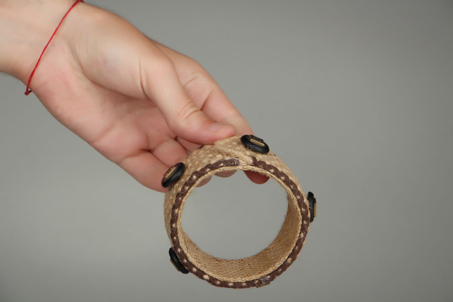 Geflochtenes Armband aus Jute Metall foto 4