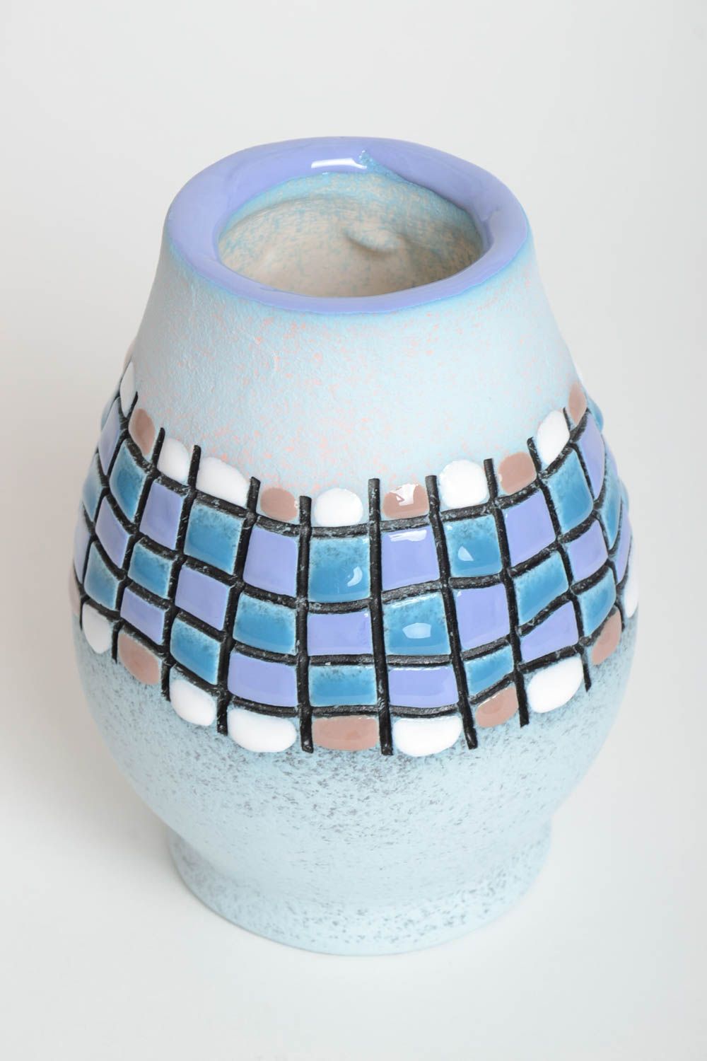 12 inches classic shape decorative vase in blue colors 2,2 lb photo 5