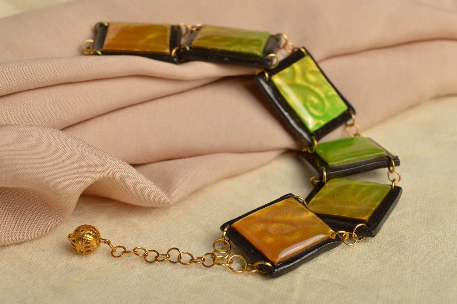 Polymer Schmuck handmade schönes Armband originelles Geschenk für Frauen schön foto 2