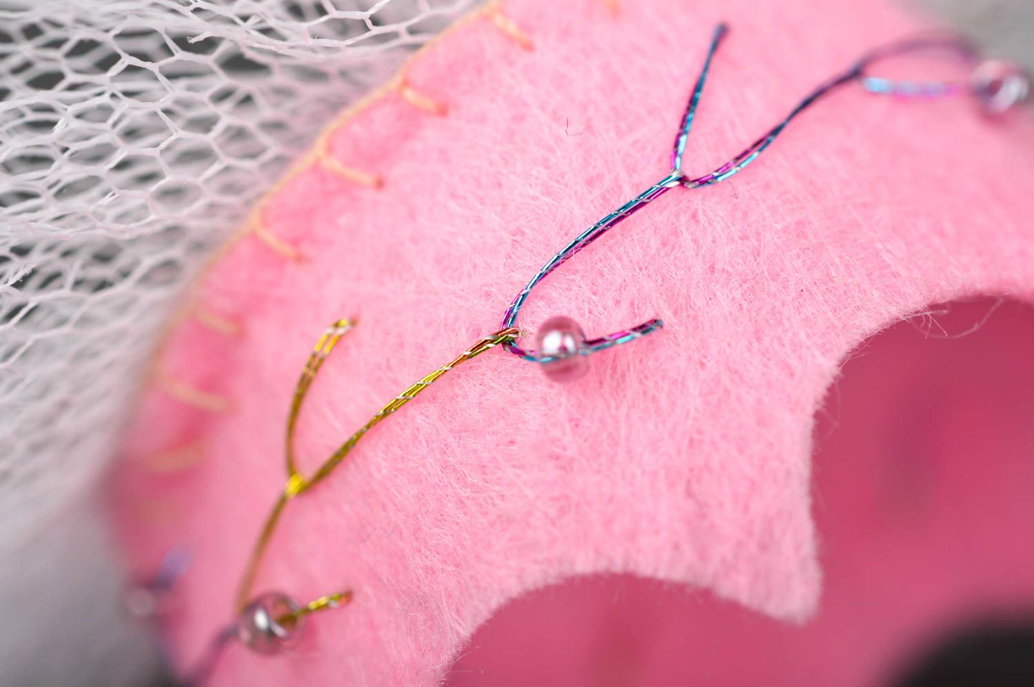 Handmade Haarschmuck für Kinder Haarspange Mädchen Mode Accessoire Krone rosa foto 4