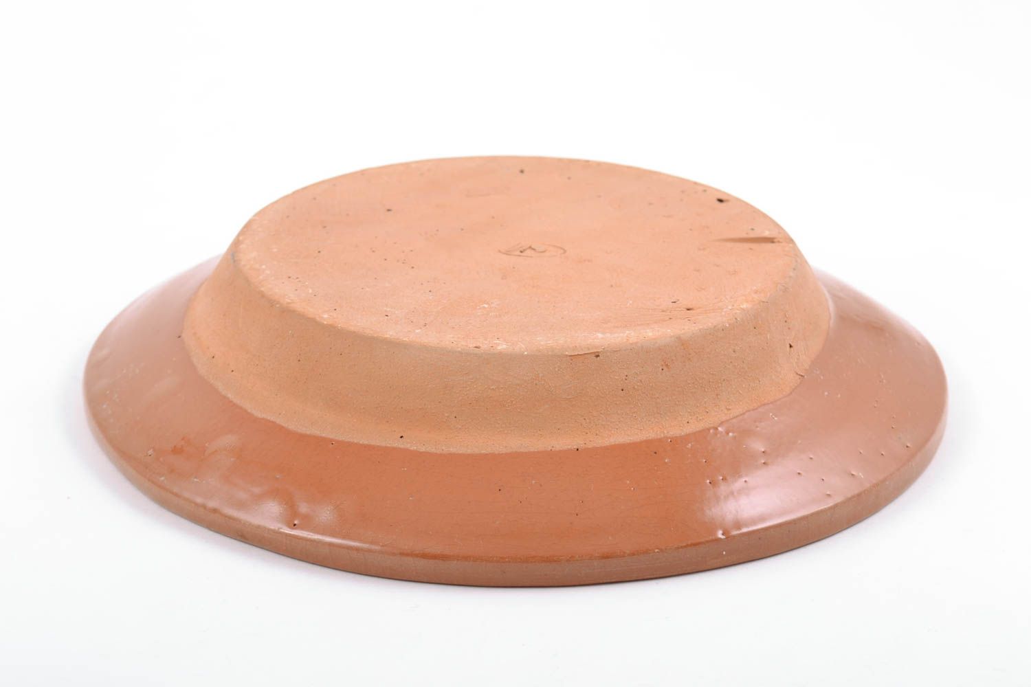 Декоративная керамическая тарелка расписанная глазурью с богатым узором хэндмэйд фото 5