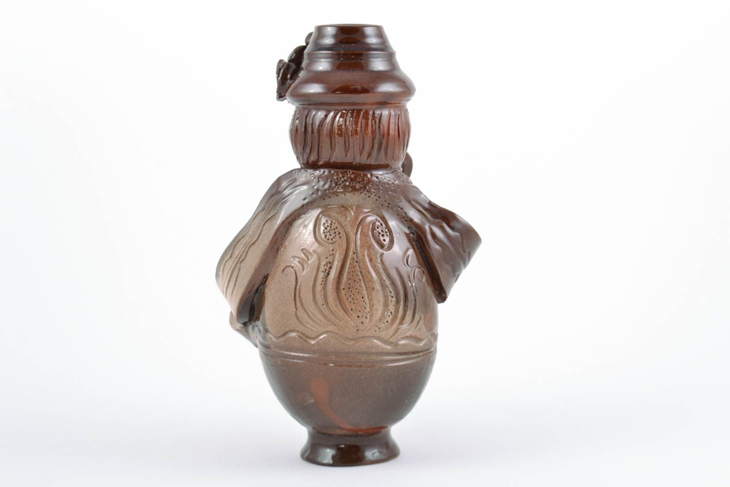 Candelero de cerámica hecho a mano cubierto con esmalte soporte para una vela foto 4