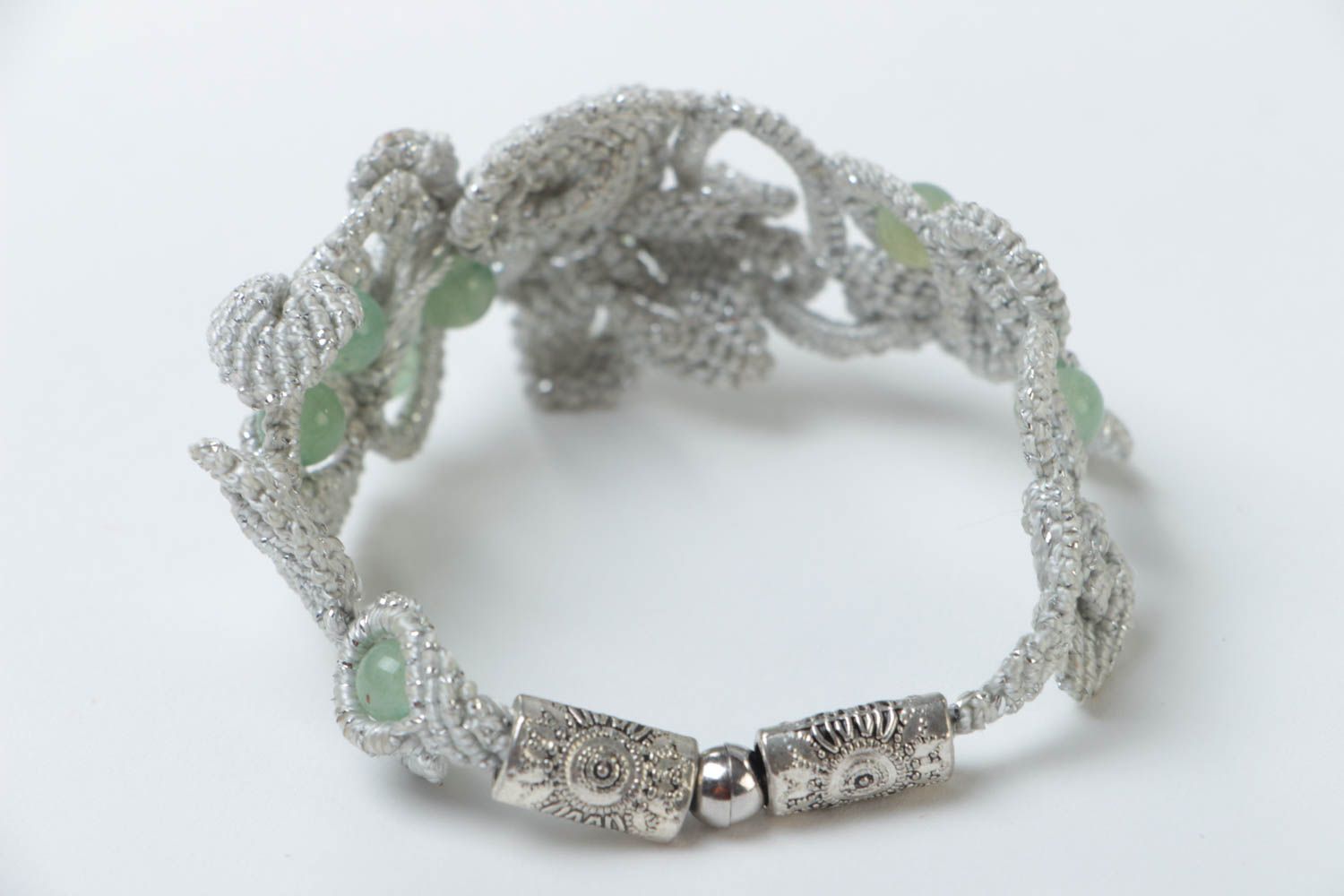 Handmade macrame bracelet openwork bracelet stylish jewelry fashion accessories photo 4