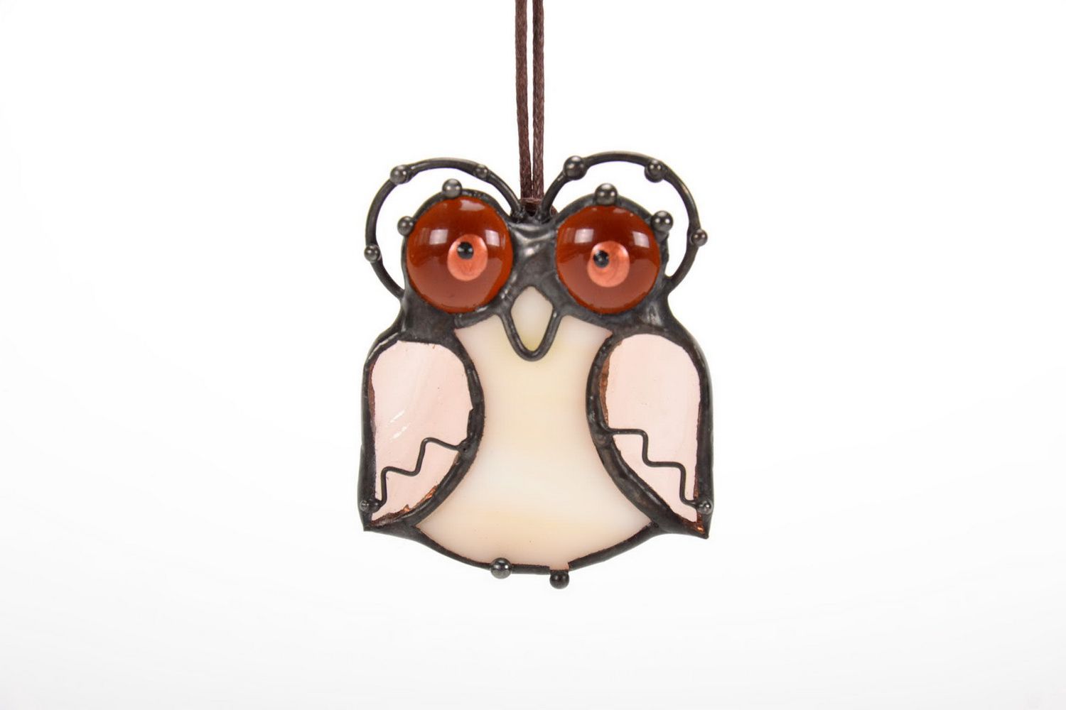 Interior stained glass pendant Owl photo 3