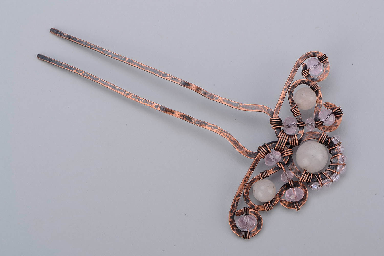 Hairpin with quartz and crystal photo 3