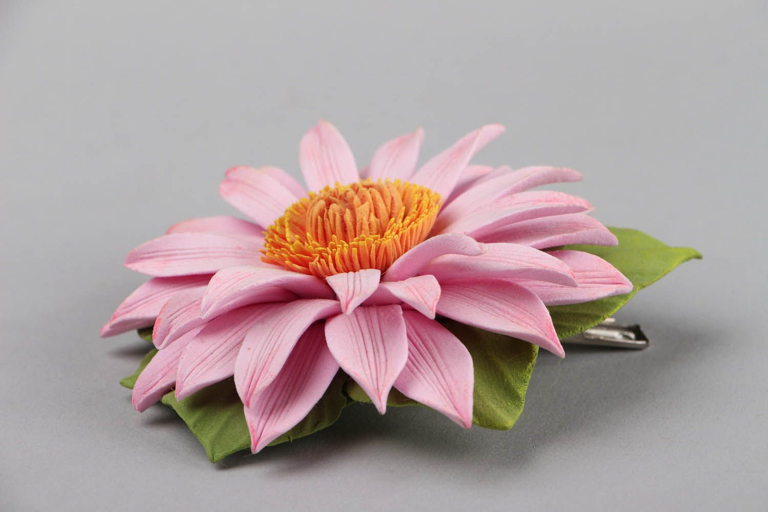 Barrette with flower Waterlily photo 2