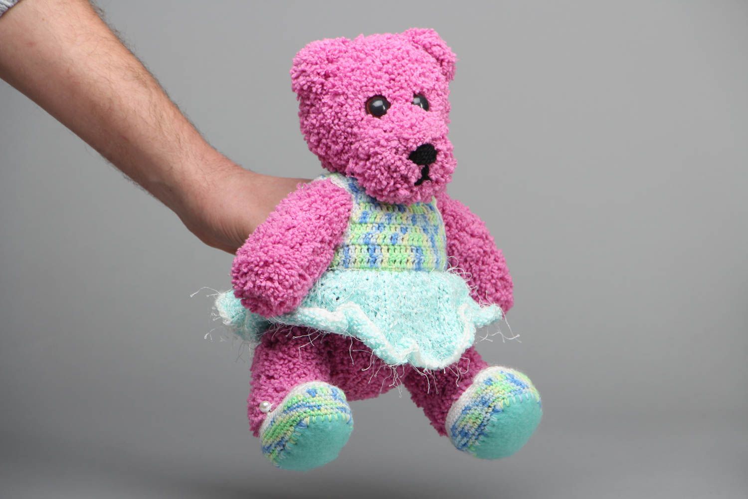 Мягкая игрушка для ребенка медведь Лиловый фото 4