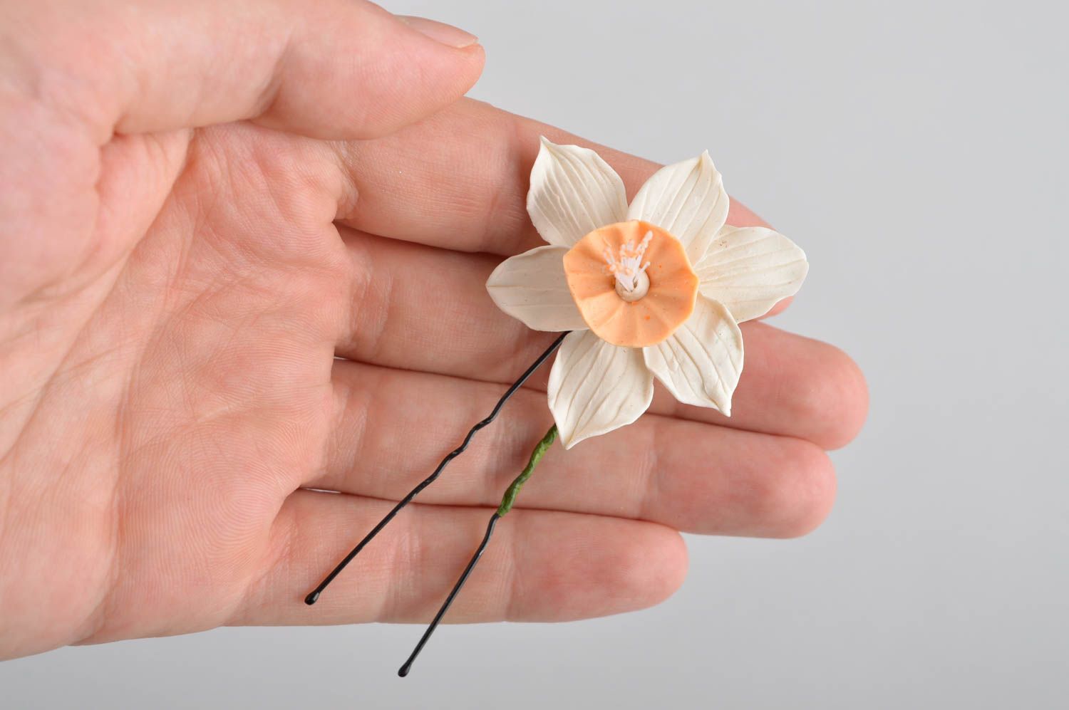 Delicate hairpin handmade hairpin for women hair accessories flower hairpin photo 5