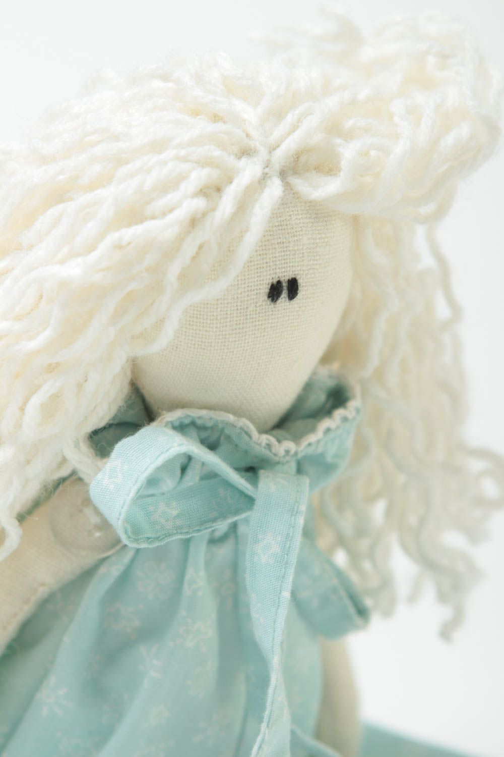 Мягкая игрушка девочка из ткани ручной работы авторская красивая милая детская фото 3