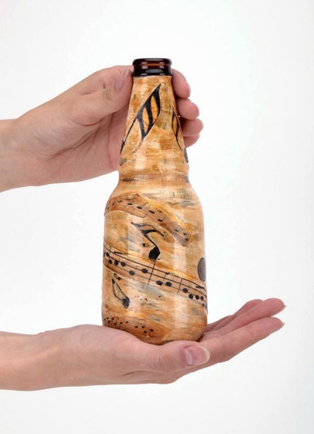 Декоративная бутылка из стекла Ноты фото 5
