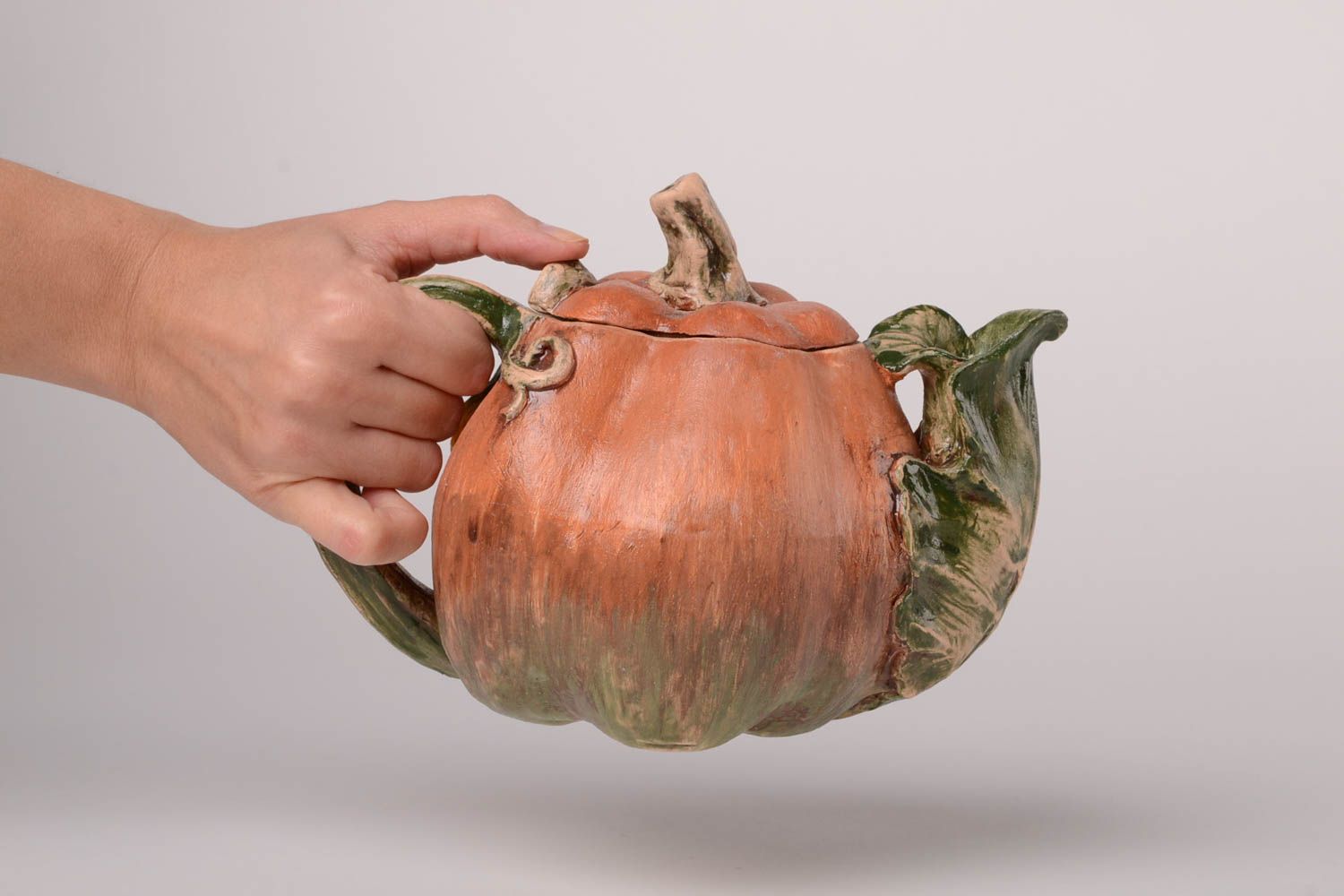 Unusual handmade clay teapot glazed ceramic teapot kitchen supplies home goods photo 2