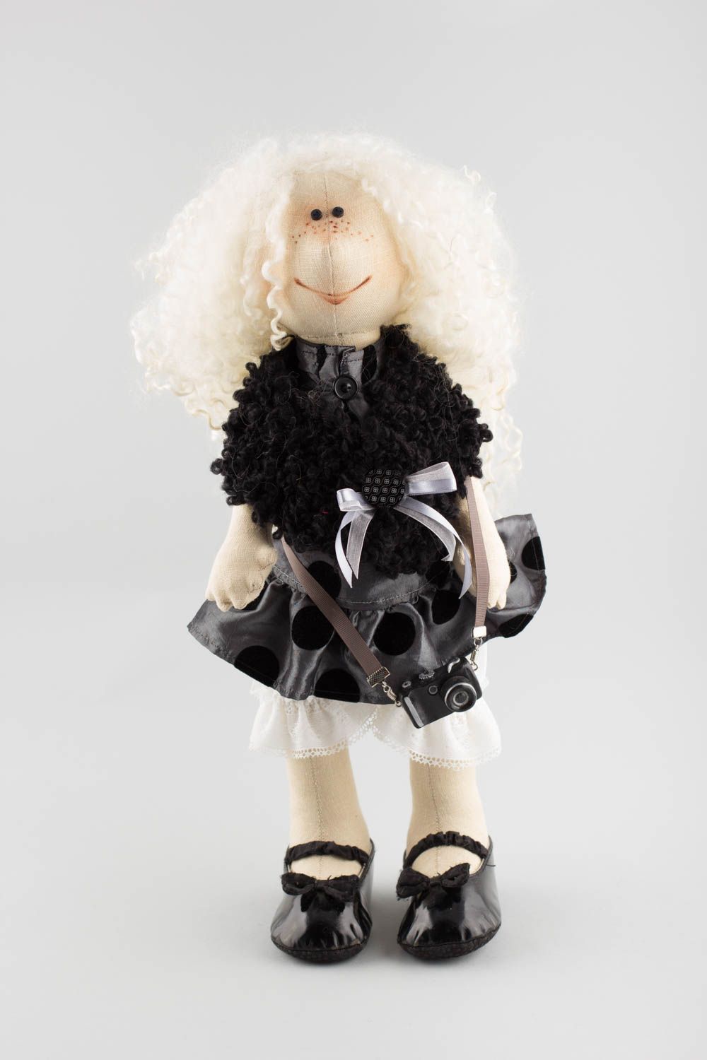 Soft doll made of natural linen handmade designer beautiful doll Photographer photo 2