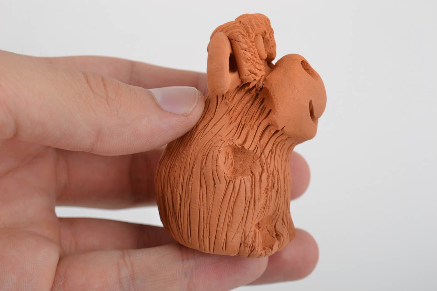 Фигурка из глины обезьянка маленького размера керамическая смешная ручной работы фото 2