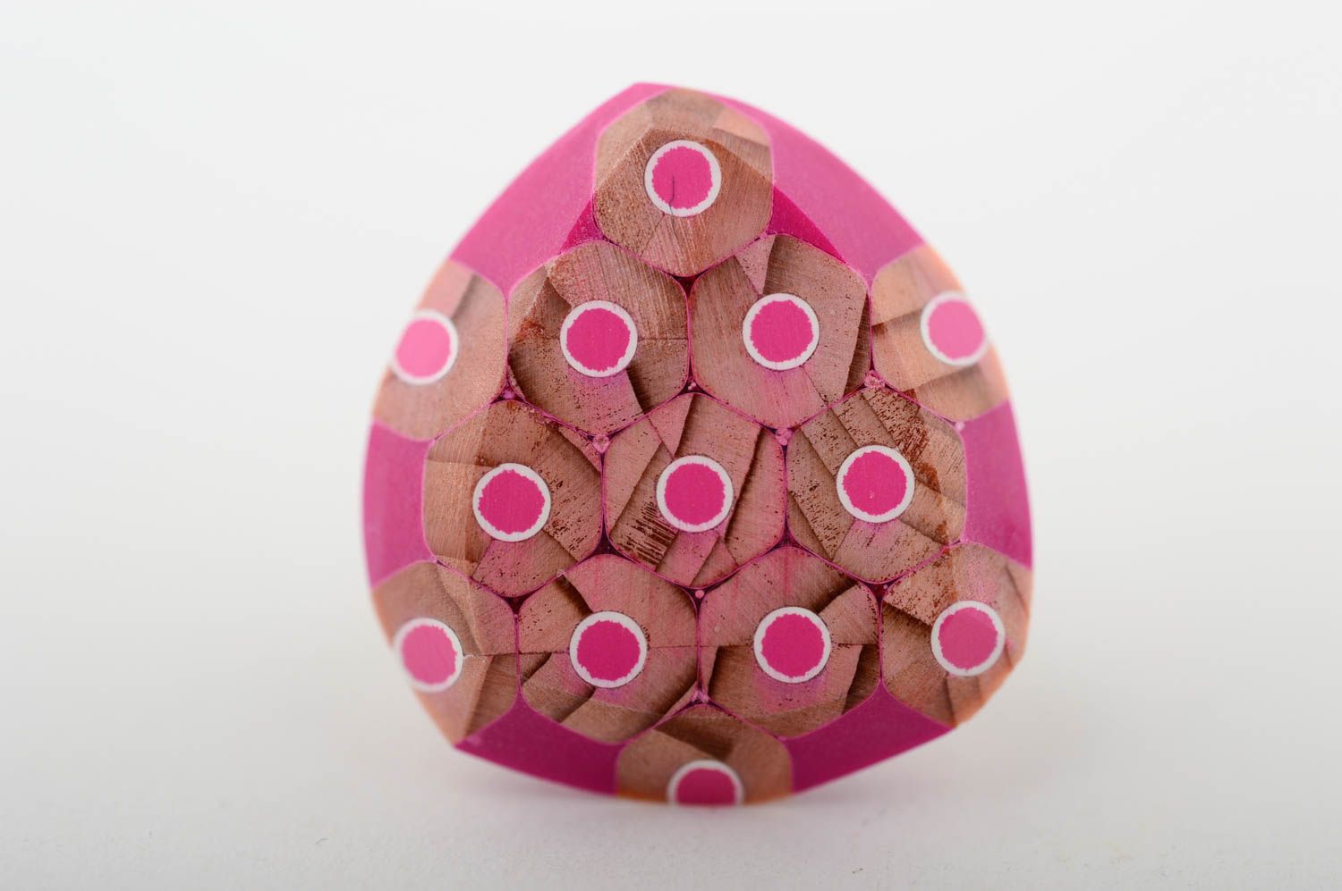 Grande bague Bijou fait main métal argile rose crayons Accessoire femme design photo 3
