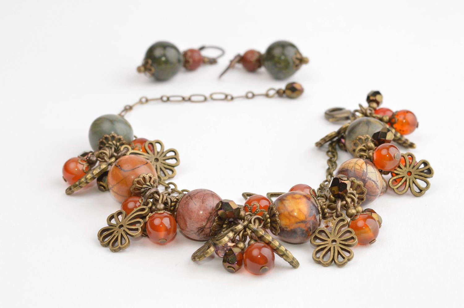 Vintage bracelet handmade small earrings fashion bijouterie designer jewelry photo 3