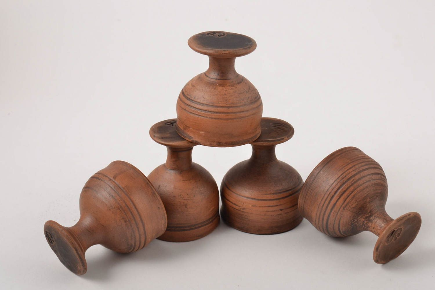 Schnapsgläser Keramik handmade Pinnchen Schnaps stilvoll Geschirr aus Ton foto 3