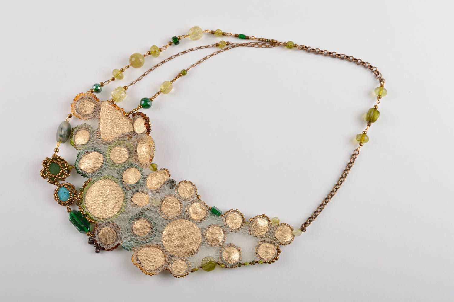 Collana di pietre naturali fatta a mano originale di moda bigiotteria da donna
 foto 5
