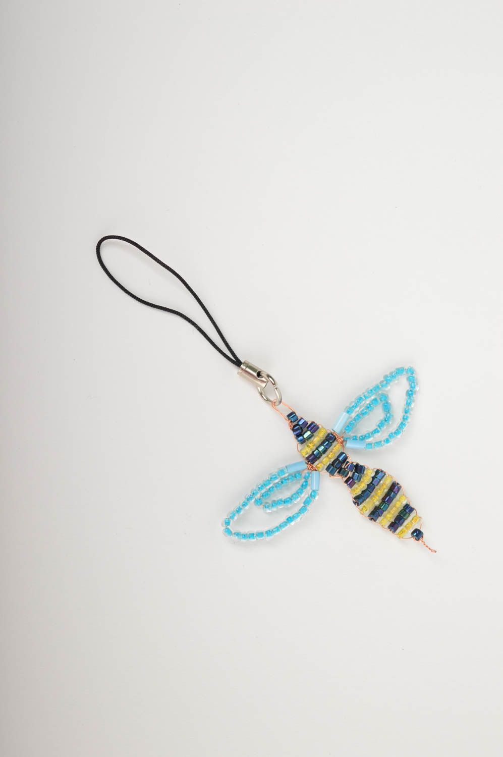 Handmade phone strap beaded keychain unusual gift design trinket souvenir chain photo 5