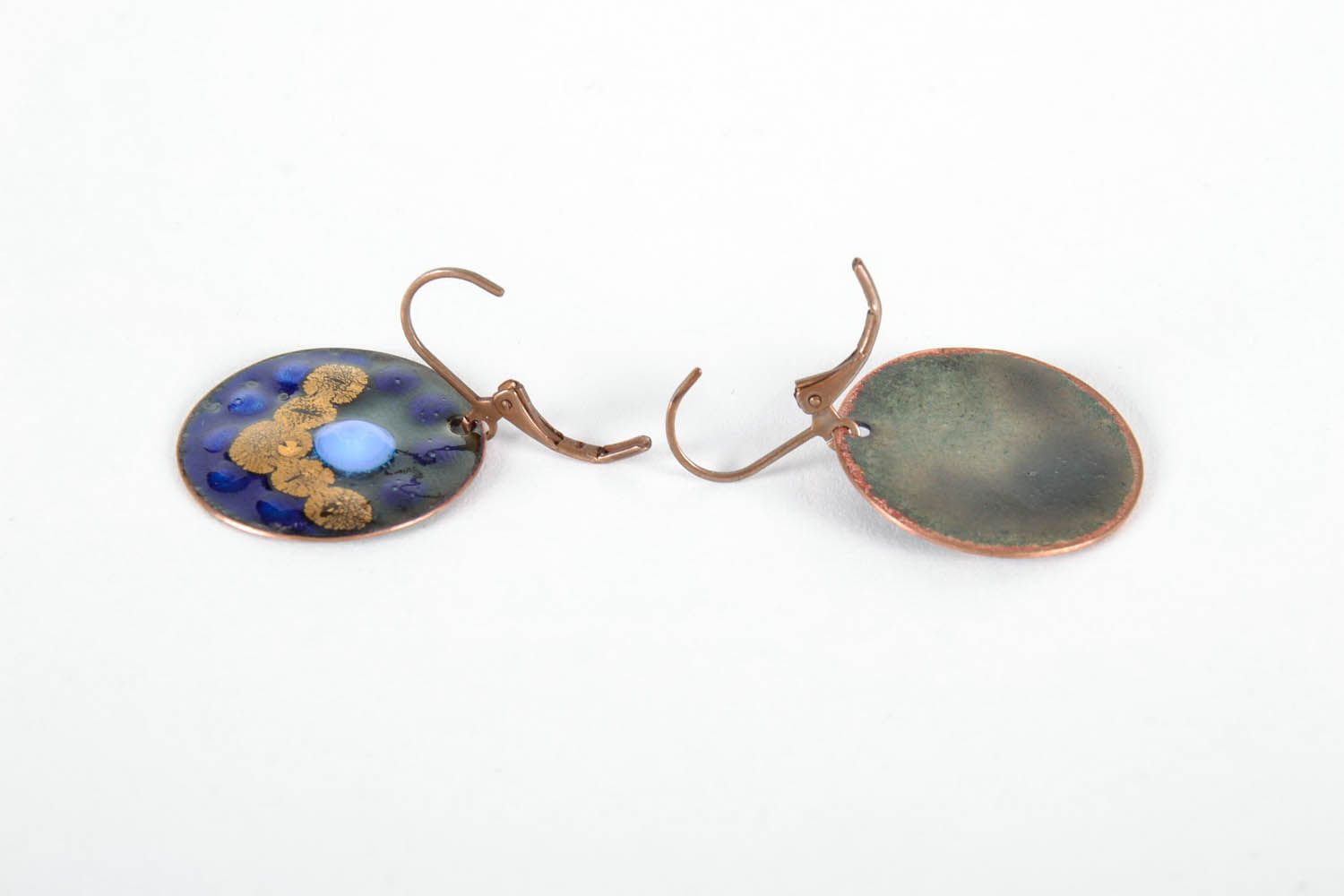 Blue copper earrings photo 2