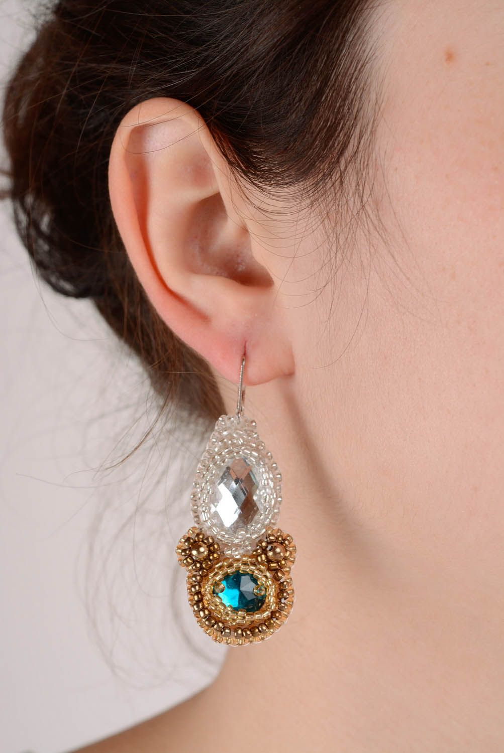 Long glass earrings photo 1