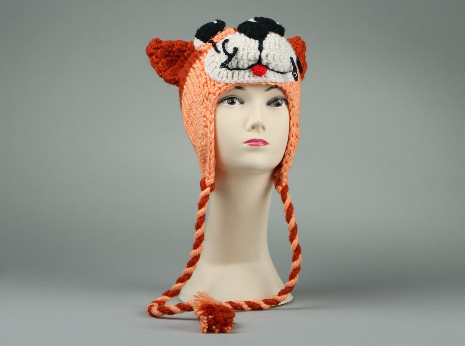 Wool mixture knitted hat Cat Leo photo 2
