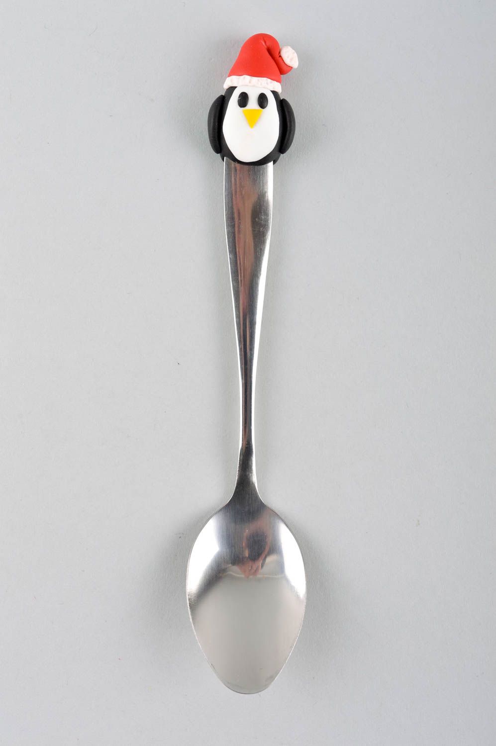 Cuchara artesanal con pingüino regalo original utensilio de cocina metálico foto 1