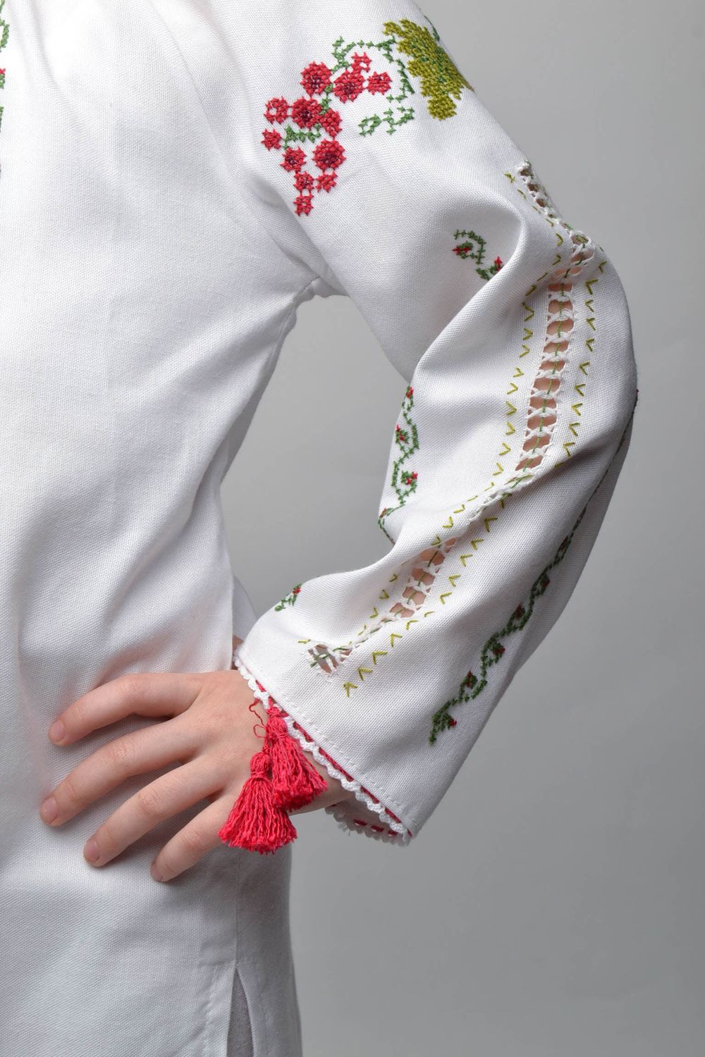 Embroidered blouse with long sleeves for girl photo 2