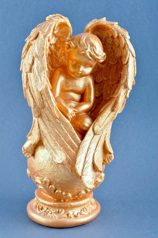 Декор для дома ручной работы бронзовая статуэтка фигурка ангела гипсовая фото 1