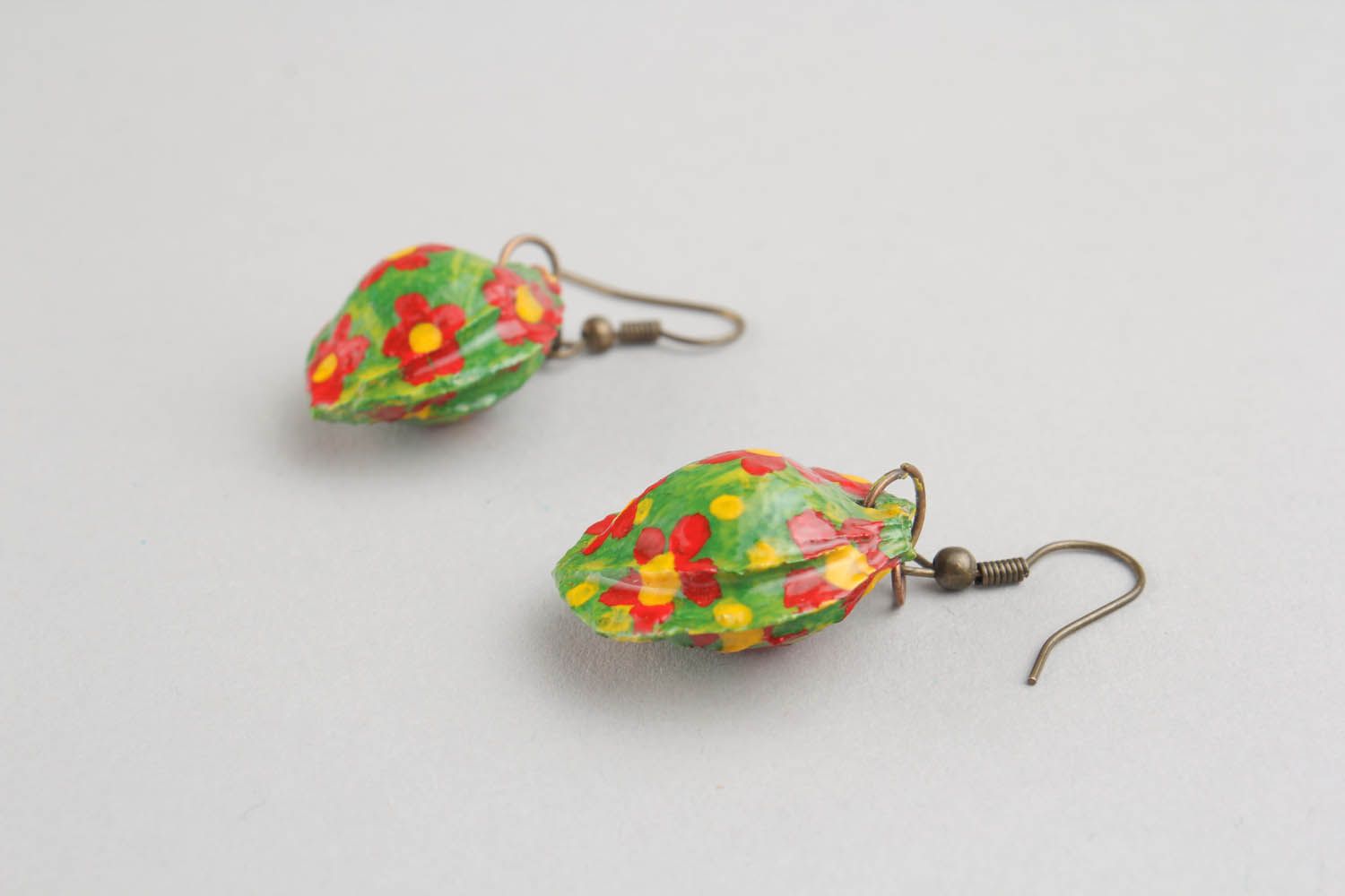Earrings made of apricot kernel photo 4