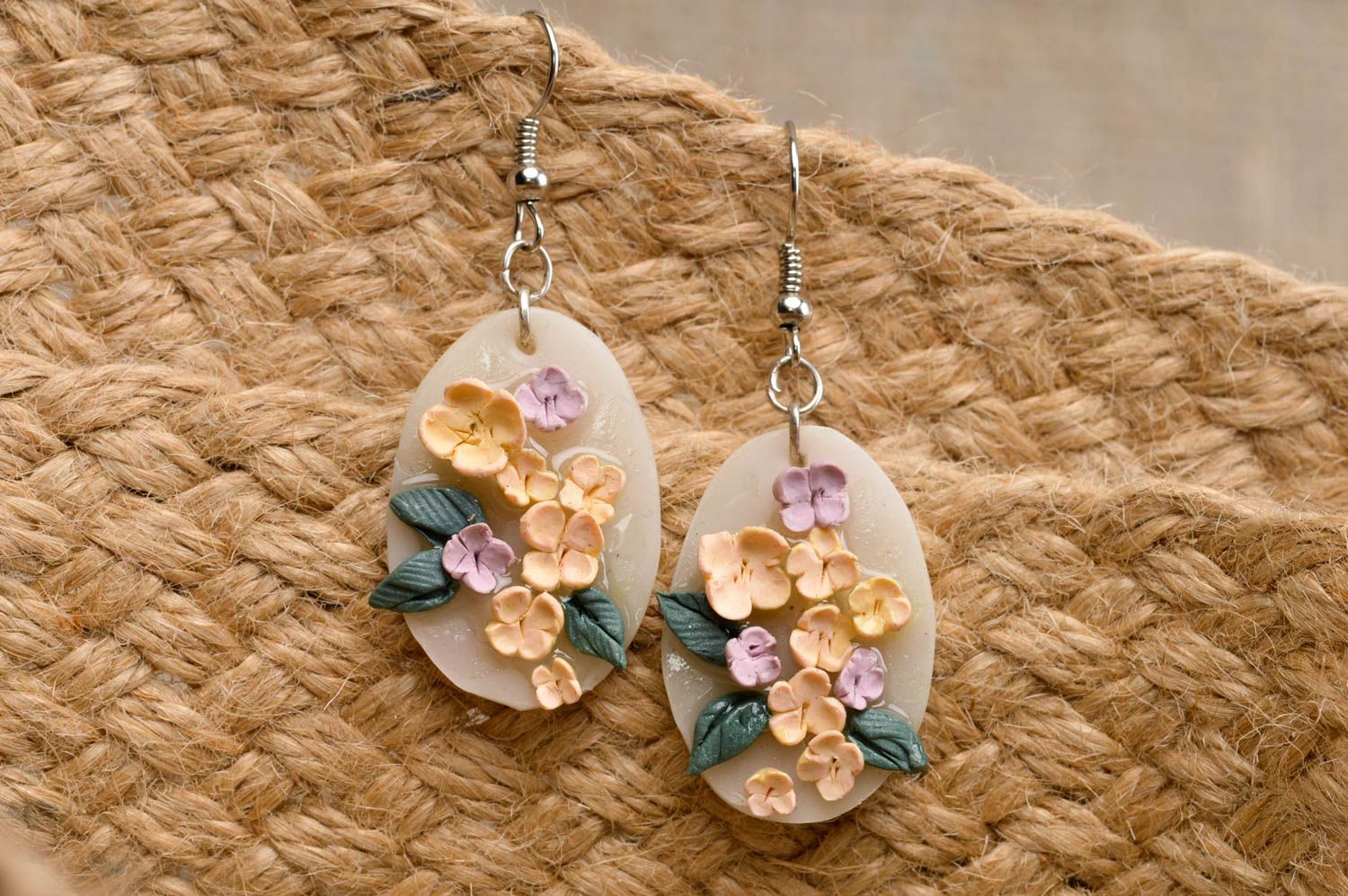 Beautiful handmade jewelry set stylish cute accessory designer unusual earrings photo 1