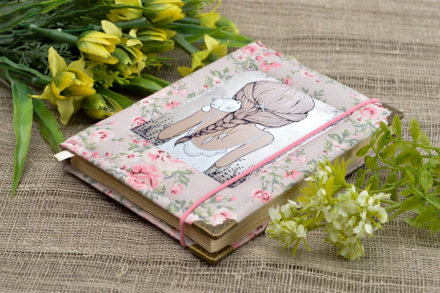 Handmade notepad stylish cotton notebook designer notepad with fabric cover photo 1