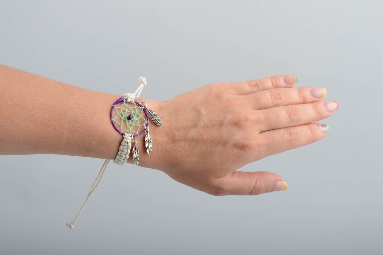 Traumfänger Armband in Weiß Designer Damen Schmuck Talisman handgemacht  foto 6