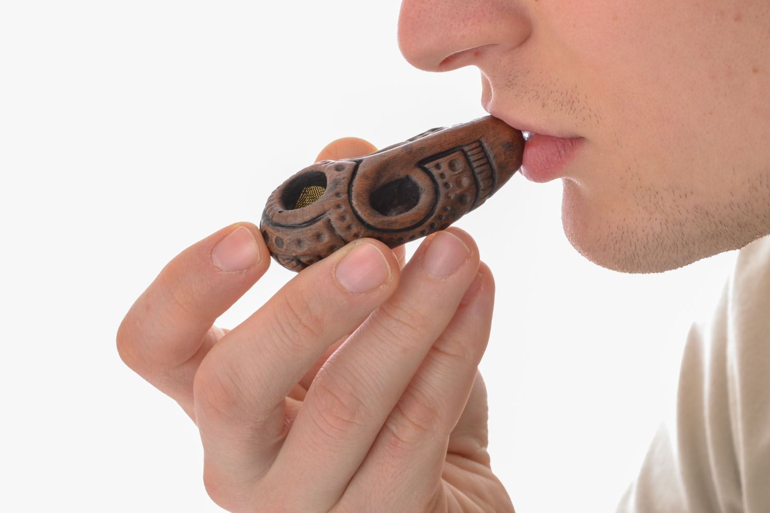 Smoking pipe in the shape of mask photo 5