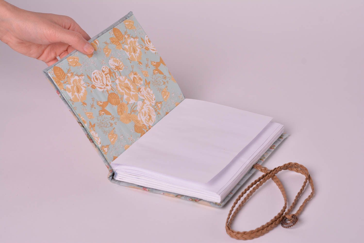 Handmade notebook handmade sketchbook notepad with braided cord gift for girls  photo 2