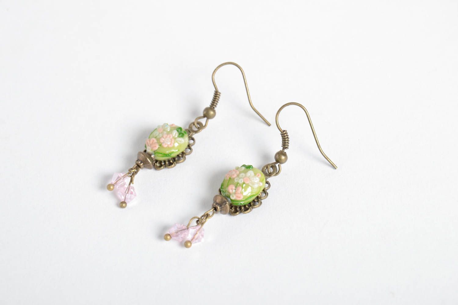 Unusual handmade plastic earrings flower earrings beautiful jewellery gift ideas photo 3