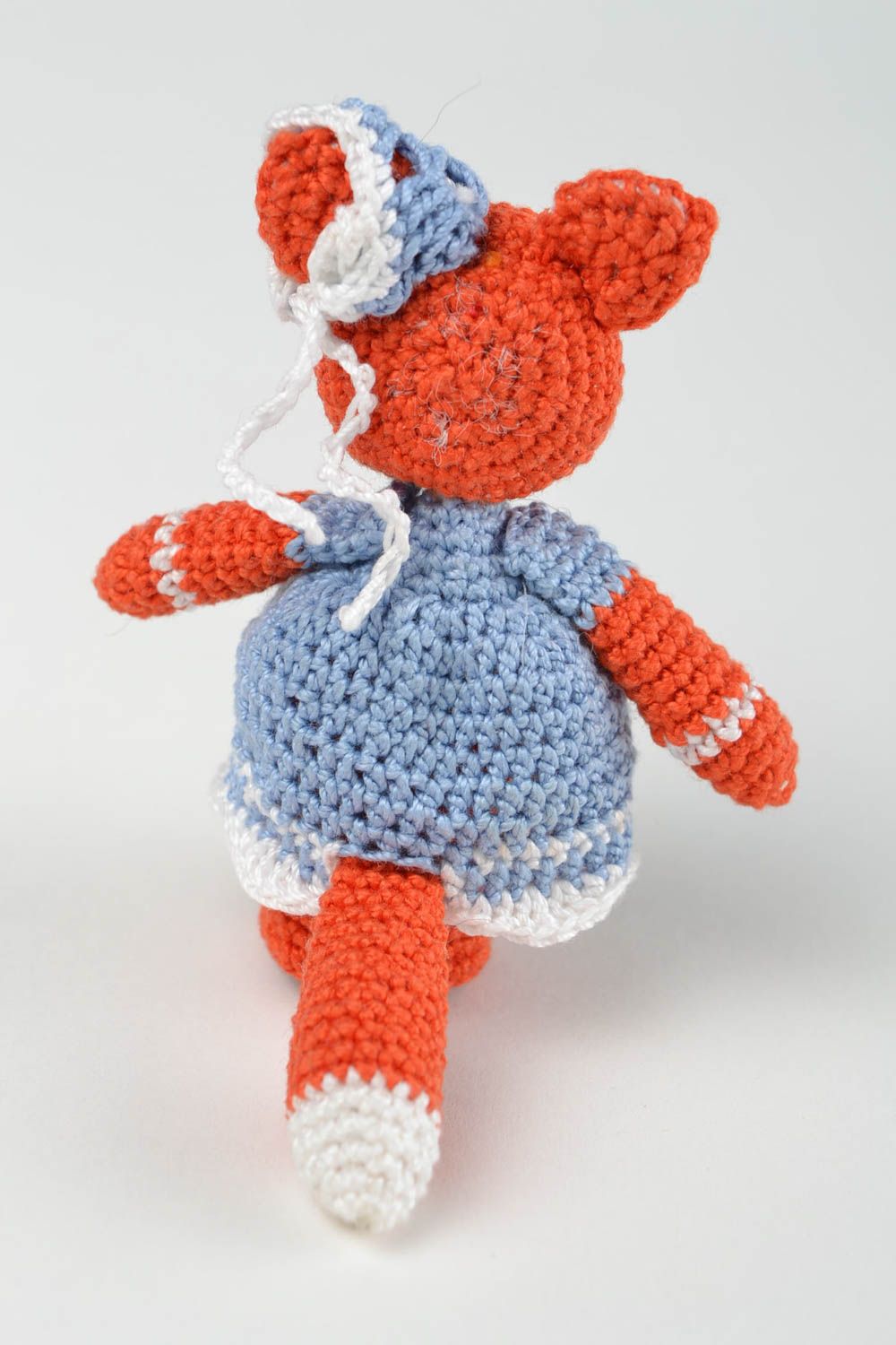 Marionnette doigt tricot Jouet fait main renard fils coton crochet Cadeau enfant photo 5