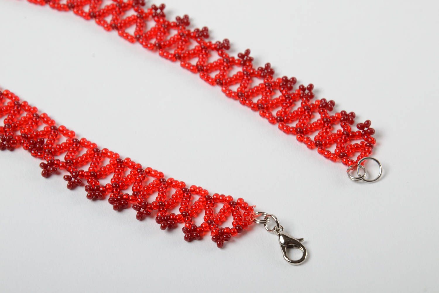 Handmade Frauen Halskette Glasperlen Schmuck in Rot Geschenk für Frauen schön foto 3
