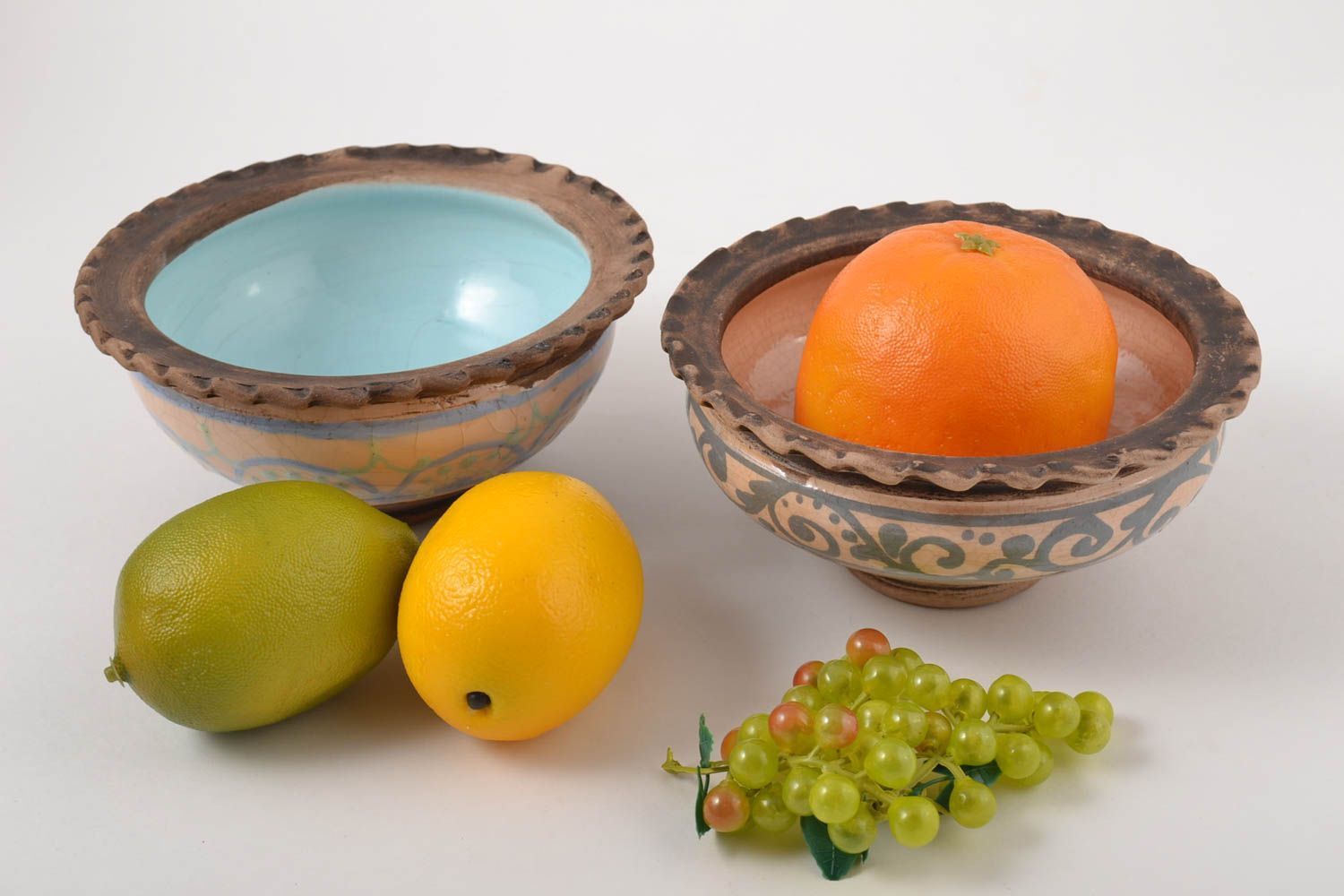 Schüssel Set handmade Keramik Schalen aus Ton für Suppen 2 Stück 500 ml foto 1